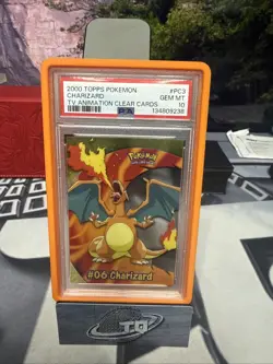 2000 TOPPS Pokemon CHARIZARD TV Animated Clear Cards PSA 10 - Image 1