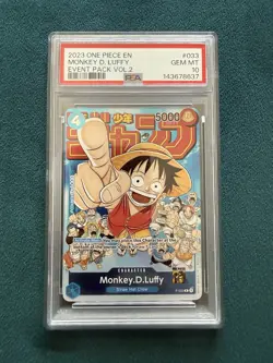 Monkey D. Luffy P-033 Event Pack Vol 2 Promo English One Piece Card Game PSA 10 - Image 1