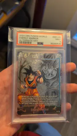 PSA 9 Goku Energy Marker Promo Prize Gold E01-05* Dragon Ball Fusion World Card - Image 1
