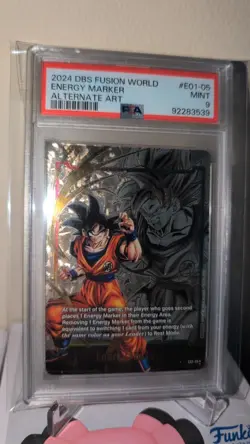 PSA 9 Goku Energy Marker Promo Prize Gold E01-05* Dragon Ball Fusion World Card - Image 2