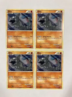 4x Pokemon TCG Onix 57/95 Unleashed card - Image 1