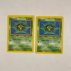2x Pokemon TCG Spinarak 64/75 card Neo Discovery - Image 1