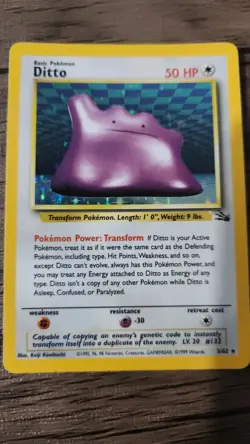 Ditto Holo Fossil 3/62 WOTC Pokemon Card - Image 1