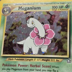 Meganium 10/111 Neo Genesis Holo Rare Vintage WOTC Pokemon Card VLP - Image 2