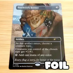1x Patchwork Banner (with Dogmeat Art), Foil - Fallout Secret Lair 2466, MTG NM - Image 1