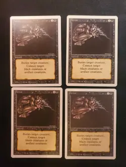 4x Terror Revised Edition 3ed NM Playset Magic the Gathering White Boarder Vtg - Image 1
