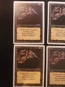 4x Terror Revised Edition 3ed NM Playset Magic the Gathering White Boarder Vtg - Image 2