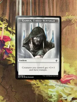 1x Garruk, Cursed Huntsman Emblem - Throne of Eldraine - Near Mint MTG - Image 1
