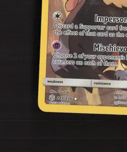 Mimikyu 245/236 Cosmic Eclipse Full Art Secret Rare Holo Pokemon Card NM - Image 5