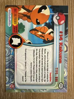 Pokemon Card Kakuna #14 TOPPS Tv Series 1 Blue Logo NM - Image 2