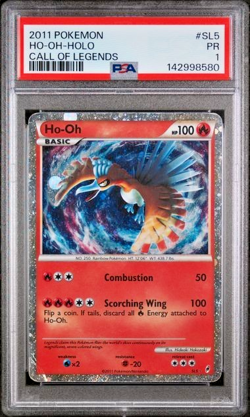 HUGE SWIRL PSA 1 2011 Pokemon Call of Legends SHINY Ho-Oh Holo Foil Rare SL5 - Image 1