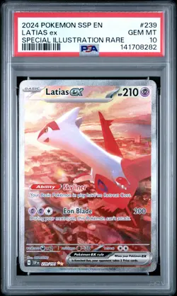 Latias Ex #239 2024 Pokemon Ssp En-Surging Sparks PSA 10 250001 - Image 1