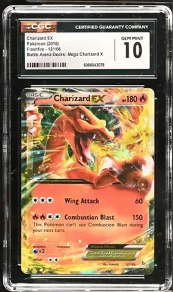 🔥🔥 CGC 10 Charizard EX 12/106 2018 Pokemon XY Flashfire Battle Arena psa - Image 1