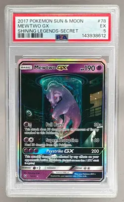 2017 Pokemon Sun Moon Shining Legends 78 Mewtwo GX PSA 5 143938612 - Image 1
