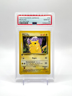 Pikachu PSA 10 1st Edition German Base Set 1999 58/102 Pokemon GEM MT - Image 1
