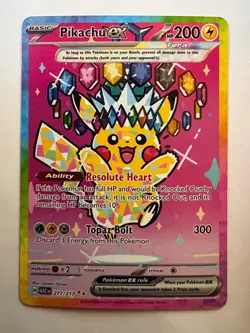 Pokemon Pikachu ex 277/217 SIR Special Illustration Rare Ascended Heroes - Image 1