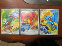 Pokemon First Partner Illustration Promo Set. Charmander, Squirtle, Bulbasaur. - Image 1