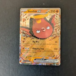 Pokemon Stunfisk EX 114/217 ASC: Full Art Double Rare Holo 210HP English - Image 1