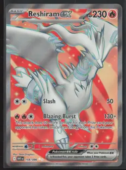 RESHIRAM EX 158/086 ULTRA RARE WHITE FLARE POKEMON NM/M - Image 1