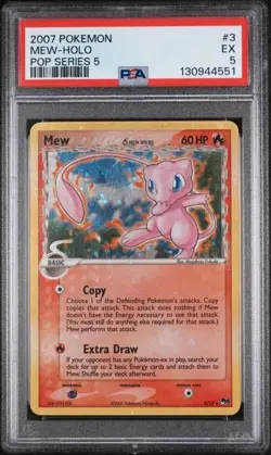 Mew #3/17 Pokemon TCG Pop Series 5 CORRECTED BACK HOLO BLEED Holo Rare PSA 5 - Image 1