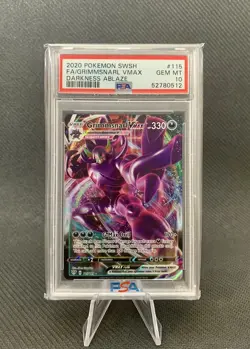 2020 Pokemon SWSH Darkness Ablaze Grimmsnarl Vmax FA #115 PSA 10 GEM MINT - Image 1