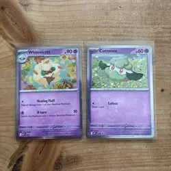 Cottonee MEP 018 & Whimsicott MEP 019 - Pokemon Phantasmal Flames Promo x2 - NM - Image 1