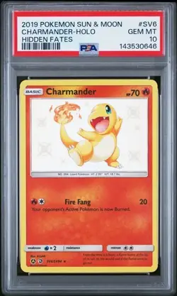 Pokemon Charmander Hidden Fates SV6/SV94 PSA 10 Gem Mint Baby Holo Shiny RARE - Image 1