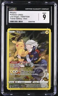 Pokemon CGC 9 Pikachu TG05/TG30 Holo Lost Origin Trainer Gallery Mint - Image 1