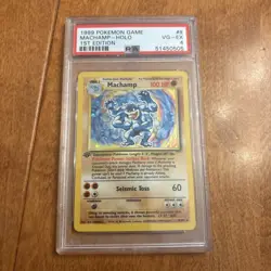 1999 Pokemon Machamp Holo 1st Edition 8/102 PSA 4 - Image 1