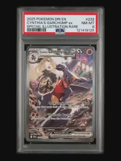 2025 POKEMON DRI EN-DESTINED RIVALS #232 CYNTHIA'S GARCHOMP EX PSA 8 - Image 1