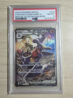 2025 POKEMON DRI EN-DESTINED RIVALS #232 CYNTHIA'S GARCHOMP EX PSA 8 - Image 4