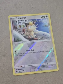 Reverse Holo Meowth 101/147 Common SM - Burning Shadows Pokemon TCG - Image 1
