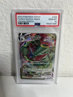 Pokemon Crown Zenith Rayquaza VMAX #102 Full Art PSA 10 - Image 1