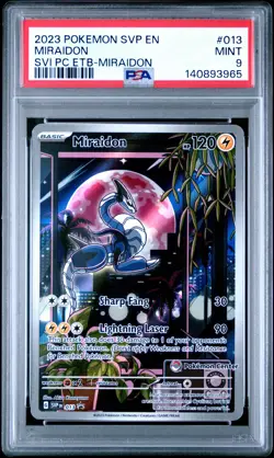 2023 POKEMON SCARLET & VIOLET POKEMON CENTER ETB PROMO SVP #013 MIRAIDON PSA 9 - Image 1