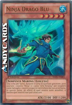 NINJA DRAGO BLU • (Blue Dragon Ninja) • Super R • REDU IT083 • 1Ed • Yugioh! - Image 1