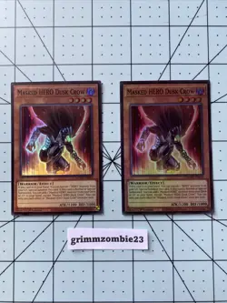 2X Yu-Gi-Oh Maze Of Muertos Masked HERO Dusk Crow Super Rare MZMU-EN014 NM!!! - Image 1