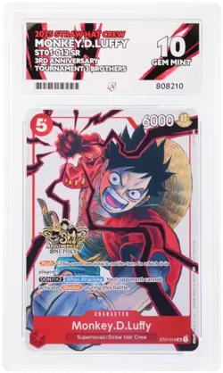 One Piece Card - Monkey D. Luffy (ST01-012) 3rd Anniversary Stamped - ACE 10 - Image 1