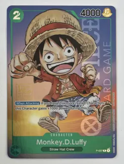 One Piece Monkey D. Luffy 1st Anniversary Tournament P-037 Stamped Promo Holo EX - Image 1