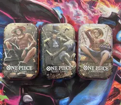 One Piece TCG Tin Pack Set Vol. 2 (TS-02, OP13) New Sealed In Hand Set Of 3 - Image 1
