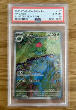 Pokemon TCG Ivysaur Scarlet & Violet-151 167/165 Holo Illustration Rare PSA 10 - Image 1