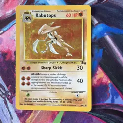 Pokemon TCG Kabutops Holo Fossil 9/62 Unlimited Edition LP Card - Image 2