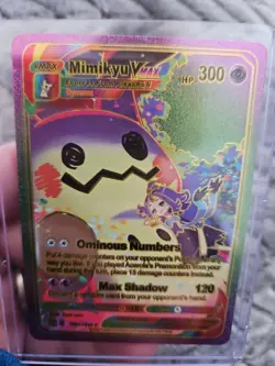 Mimikyu Vmax Rainbow Foil Fan Art Vinyl Textured Collector Card HP300 - Image 1