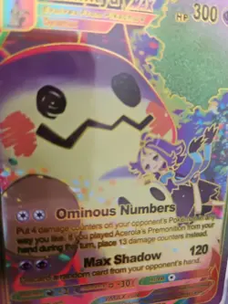 Mimikyu Vmax Rainbow Foil Fan Art Vinyl Textured Collector Card HP300 - Image 3