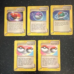 Pokemon Expedition Base Set Trainer Cards - Fast Ball, Master Ball, Lure Ball, … - Image 1