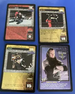 WWE Raw Deal CCG 4 Card Undertaker Lot Ultra Rare Foil - Image 1