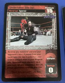 WWE Raw Deal CCG 4 Card Undertaker Lot Ultra Rare Foil - Image 4