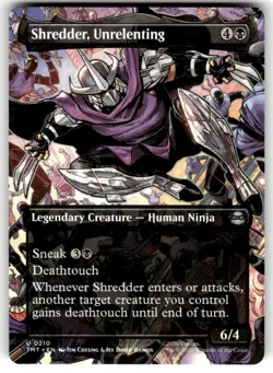 Shredder, Unrelenting (Borderless) 210 - Teenage Mutant Ninja Turtles - MTG - Image 1