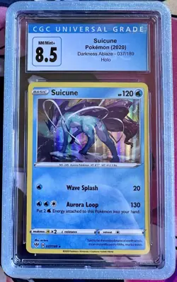 Suicune Holo Pokemon Sword & Shield Darkness Ablaze CGC 8.5 - Image 1