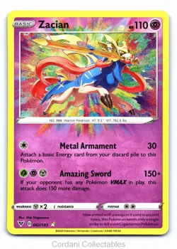 Zacian 082/185 - Vivid Voltage - Amazing Rare Pokemon Card - Near Mint - Image 1