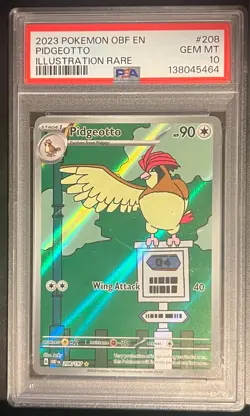 2023 POKEMON OBF EN-OBSIDIAN FLAMES ILLUSTRATION RARE #208 PIDGEOTTO PSA 10 - Image 1